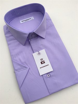 Сорочка светло-фиолетовая с коротким рукавом - фото 5665