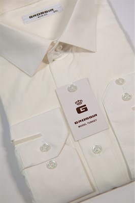 Сорочка мужская молочная 237