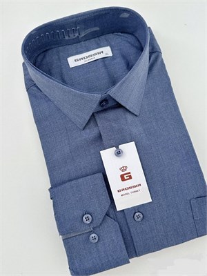 Мужская сорочка темно-синяя 2350