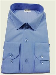 Мужская рубашка голубая в узкую полоску 2378