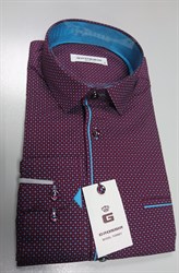 Сорочка бордовая с бирюзовым узором 2387